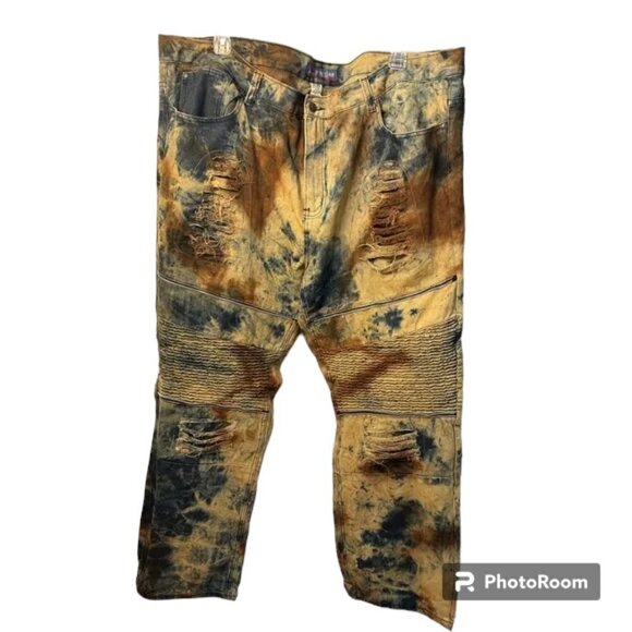 1738 Dynasty Men’s Tie Dyed Distressed Jeans Size 48 - Picture 4 of 13